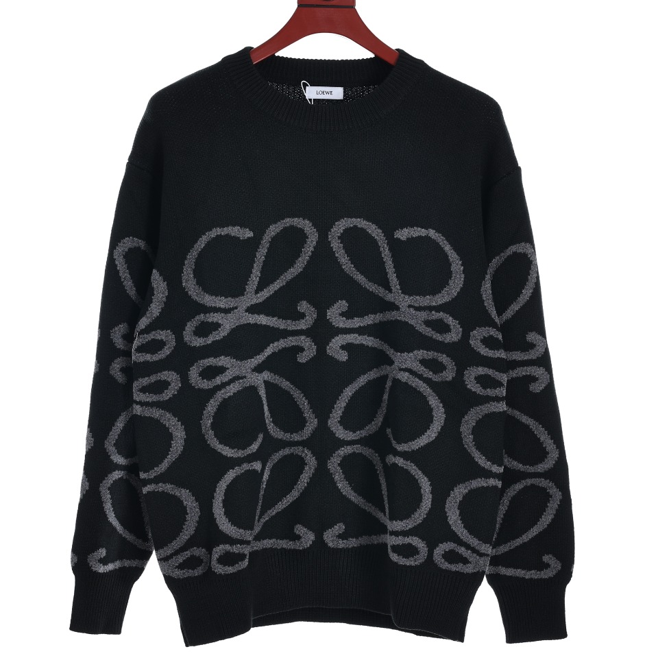 로에베 라운드 자카드 니트