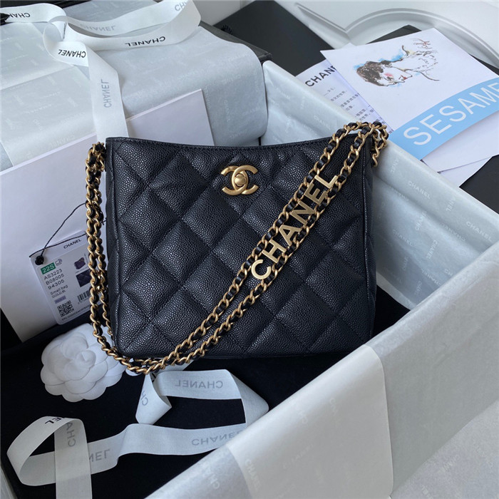 Chanel 샤넬 스몰 로고 케비어 호보백 AS3223