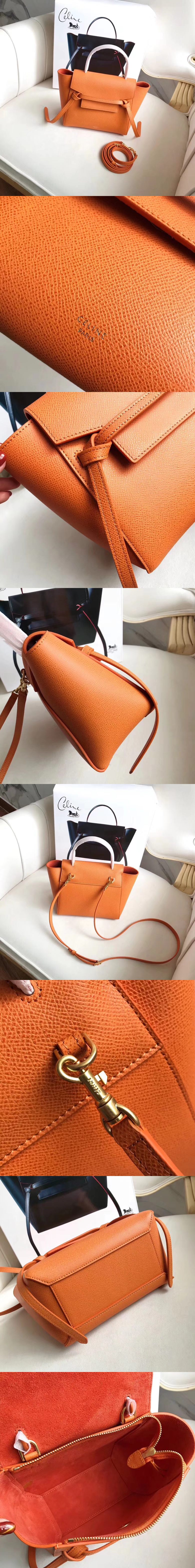 [eCELINE]셀린느 벨트백 미e니 20cm 오렌지