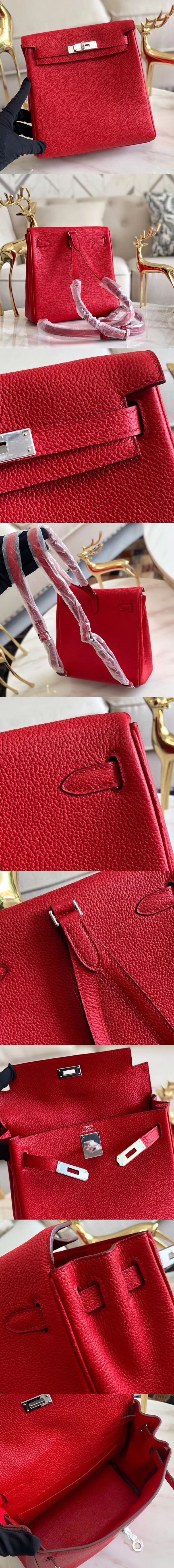 [HERMES][프리미엄]에르메스 켈리아도 백팩 22cm-2 토고 은장