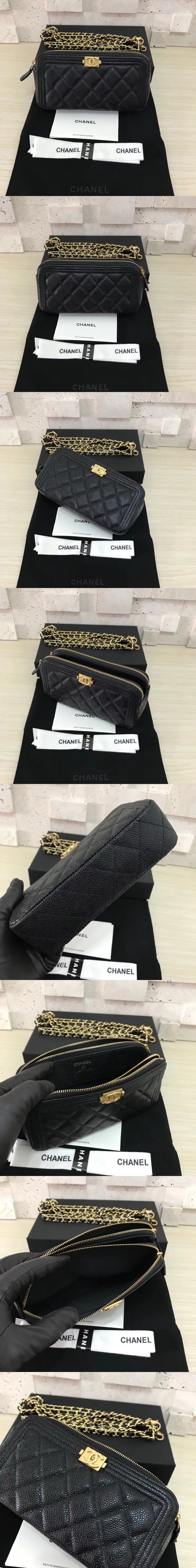 [CHANEL]샤넬 보이 더블 지퍼 미니백 A31038-8