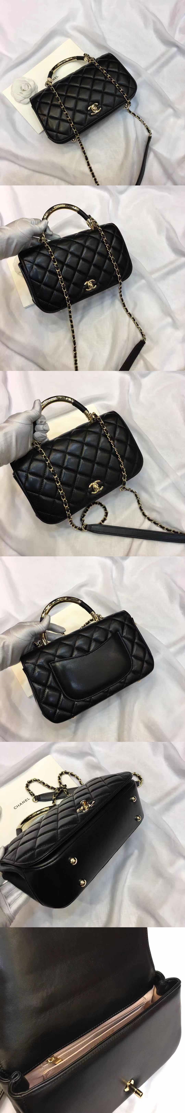 [CHANEL]샤넬 램스킨 체인숄더백