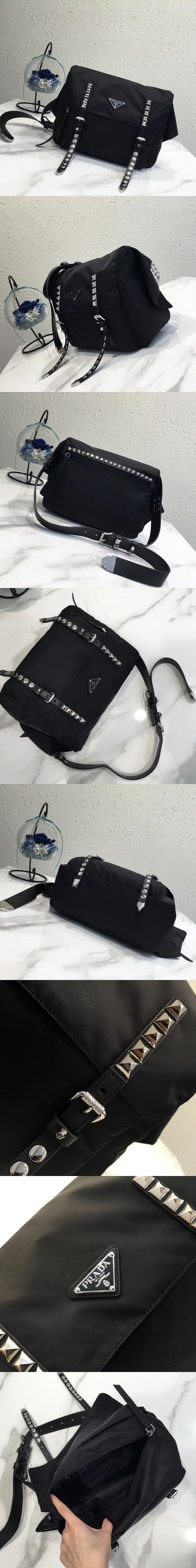 [PRADA]프라다 블랙 나일론 벨트백 1BL013
