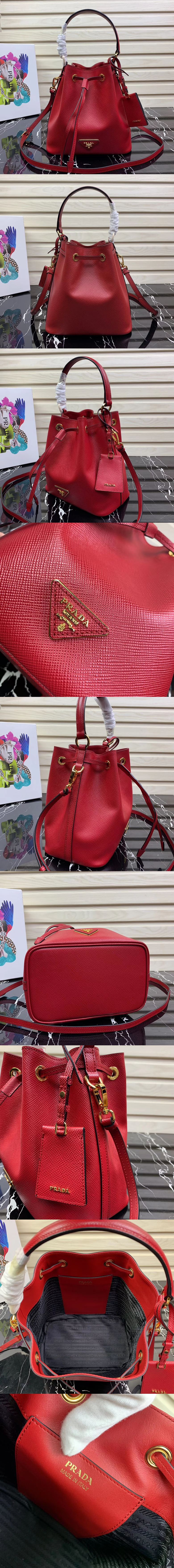 [PRADA]프라다 사피아노 레더 버킷백 1BE032-2