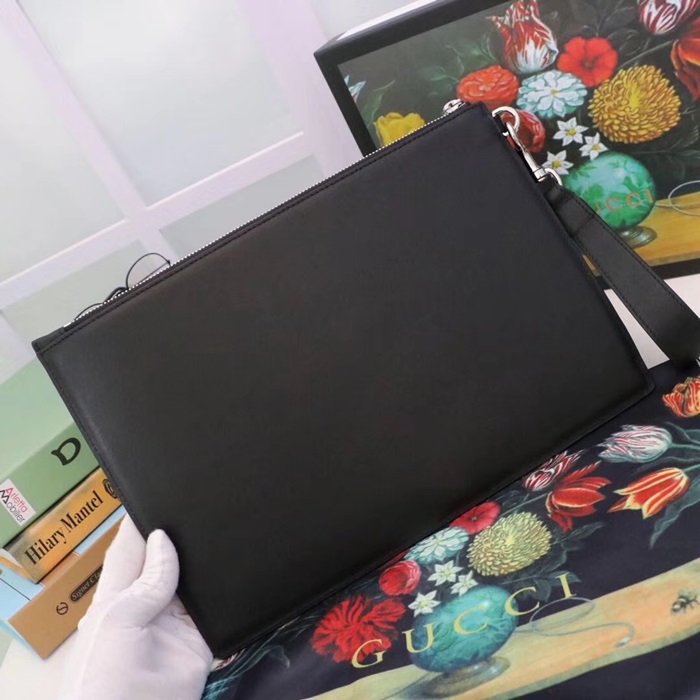 Gucci 2020 Mm /Wm Leather Clutch Bag ,30CM - 구찌 2020 남여공용 레더 클러치백 597678,GUB1010,30cm,블랙