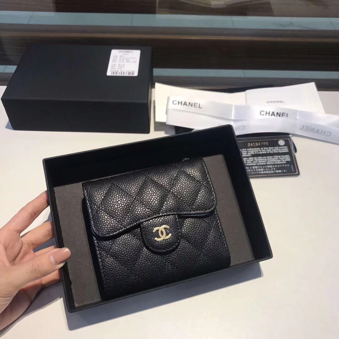 CHANEL 샤넬 클래식 캐비어 반지갑 11CM AS87005