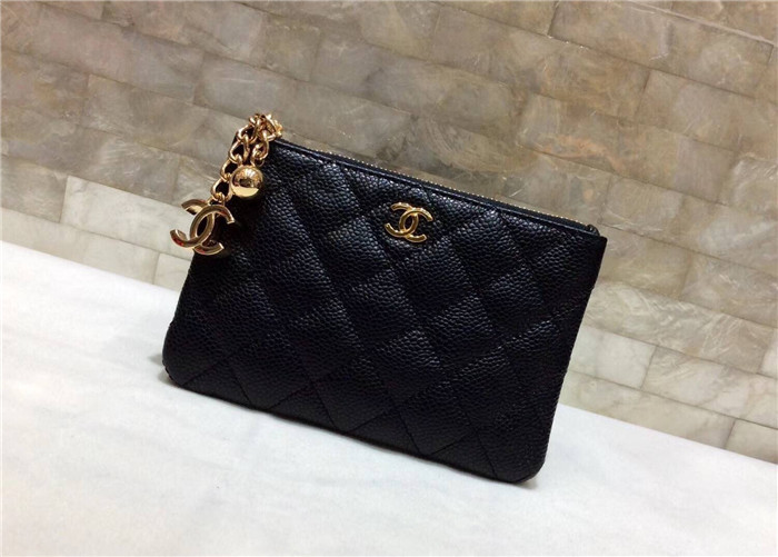 샤넬 케비어 금장 동전&카드지갑 AS1009-2