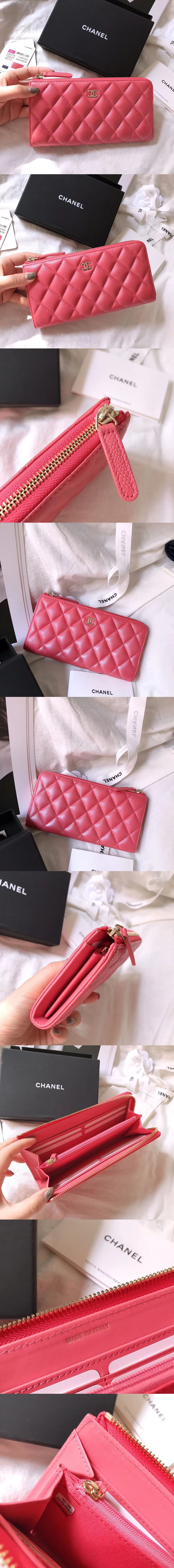 [CHANEL]샤넬 지퍼 장지갑 A68788-2 캐비어 은장