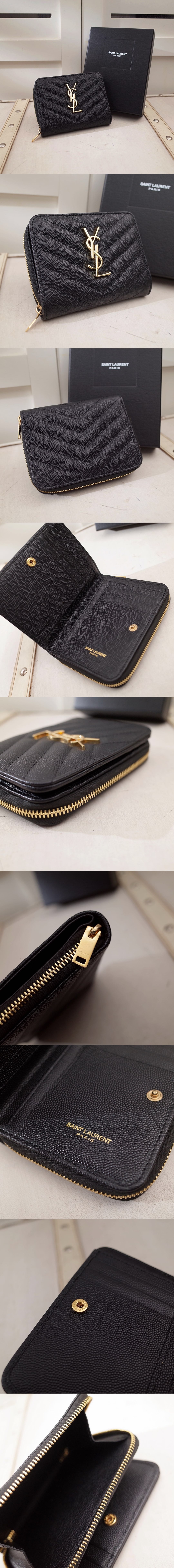 SAINT LAURENT 입생로랑 모노그램 컴팩트 지퍼어라운드 지갑