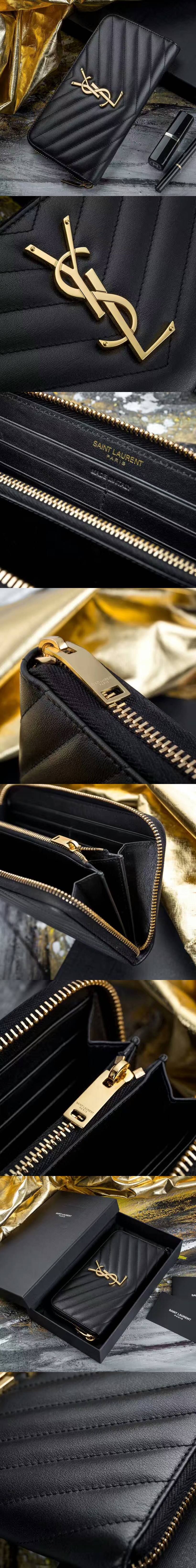  Saint Laurent 입생로랑 마틀라쎄 모노그램 지퍼 어라운드 지갑 358094