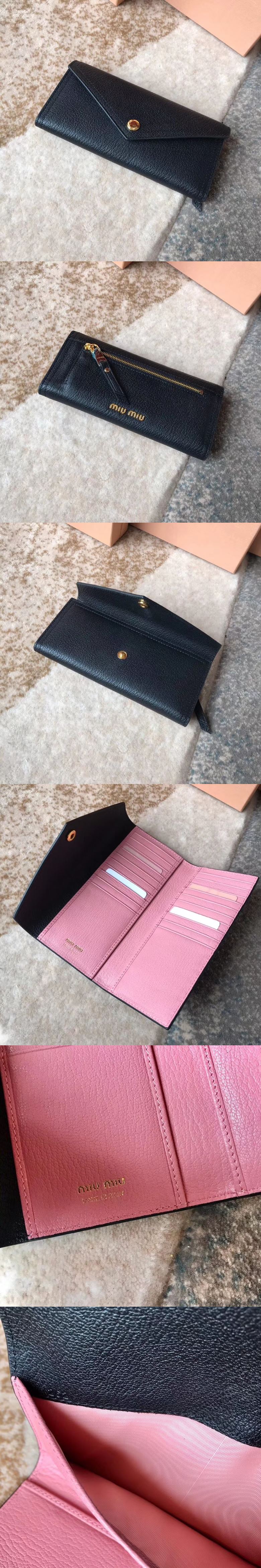 Miumiu 미우미우 마드라스 가죽 장지갑 3가지 색상