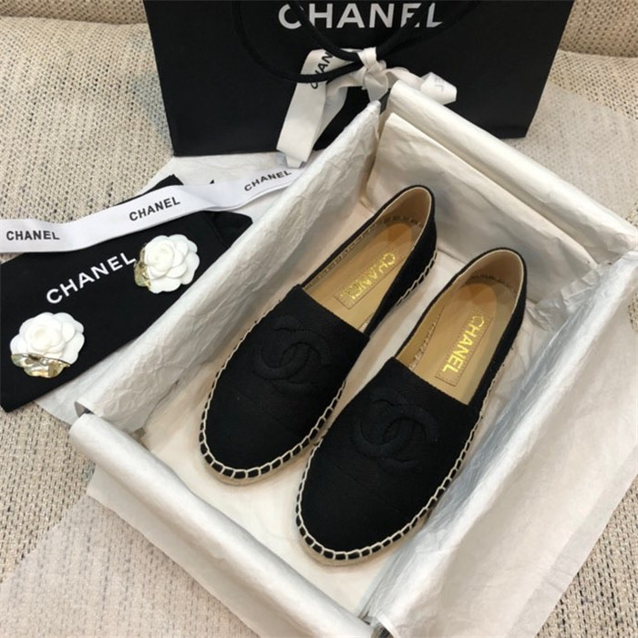 CHANEL 샤넬 트위드 에스파드리유 슬립온