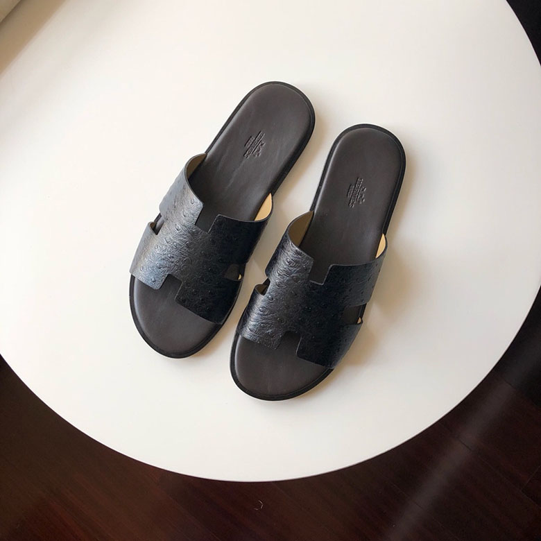 Hermes 에르메스 타조가죽 오스트리치 이즈미르 슬리퍼