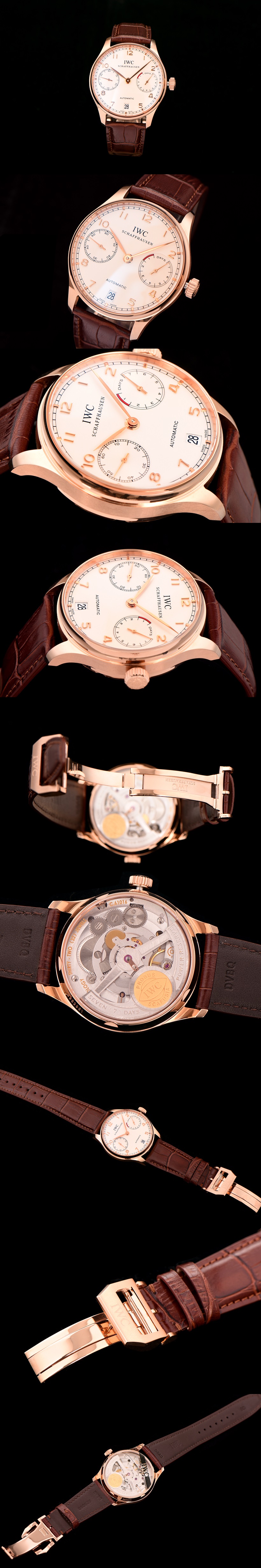 [IWC]IWC 포르투기스 세븐데이즈 IW500701(로즈골드&브라운밴드)