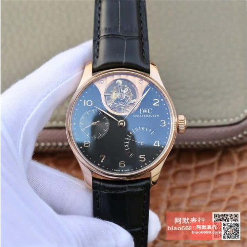 IWC 아이더블유씨 포르투기저 레트로그레이드 뚜르비옹 로즈골드 블랙다이얼