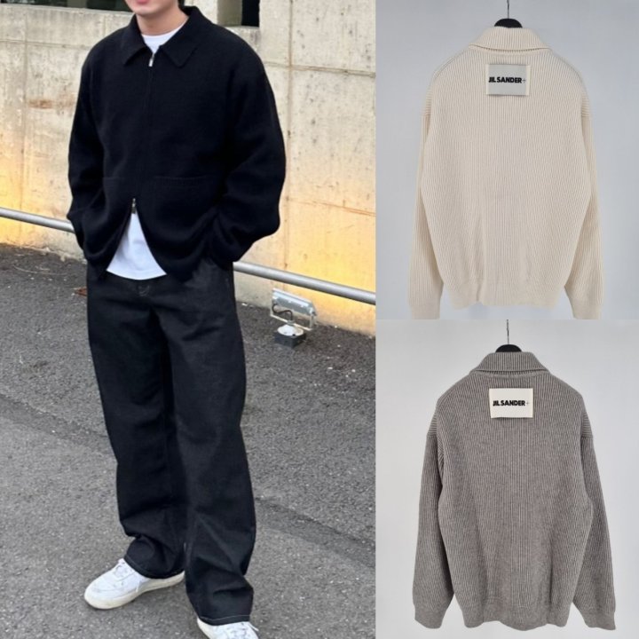 JIL SANDER 질샌더 캐시하찌 카라니트집업