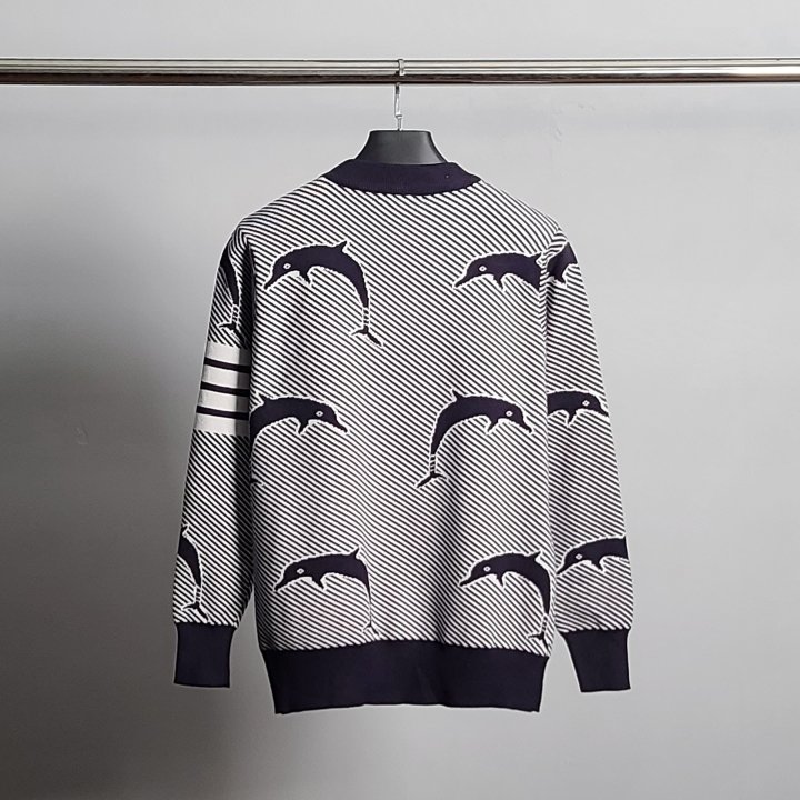 THOM BROWNE 톰브라운 사선완장 돌핀 울 니트