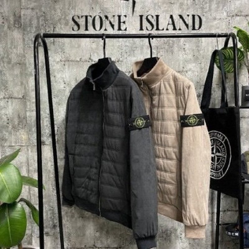 STONE ISLAND 스톤아일랜드 방풍 스웨이드 패딩
