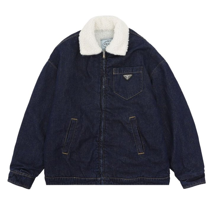 PRADA 프라다 시어링 데님 자켓