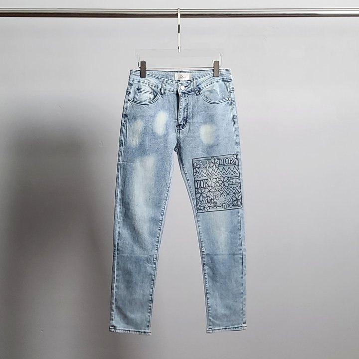 DIOR 디올 포켓벌자수 프린팅 청바지