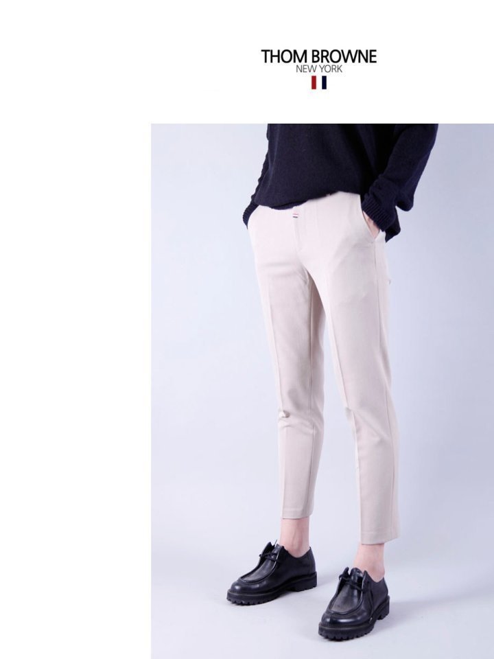 Thom Browne 톰브라운   테이퍼드 9부 슬랙스 (반밴딩)
