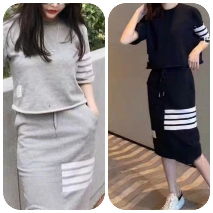 THOM BROWNE 톰브라운 스커트 니트 세트