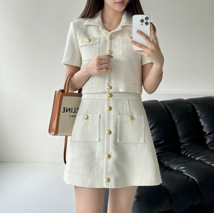 CELINE 셀린느 리사 트위드 셋업