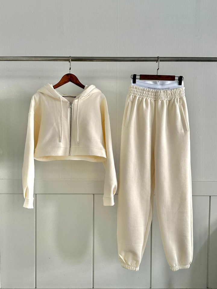 ALEXANDER WANG 알렉산더왕 여성 기모 후드집업+조거 팬츠 세트