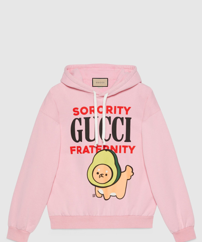 구찌 애니멀 프린트 코튼 저지 스웨트셔츠 721427