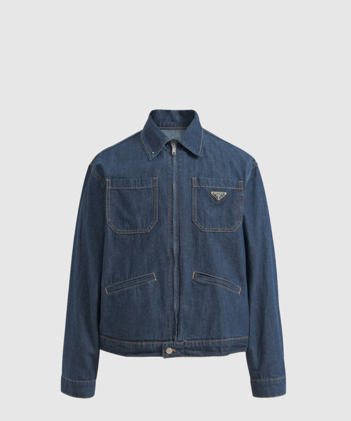 프라다 라이트 데님 지퍼 재킷 GEB255