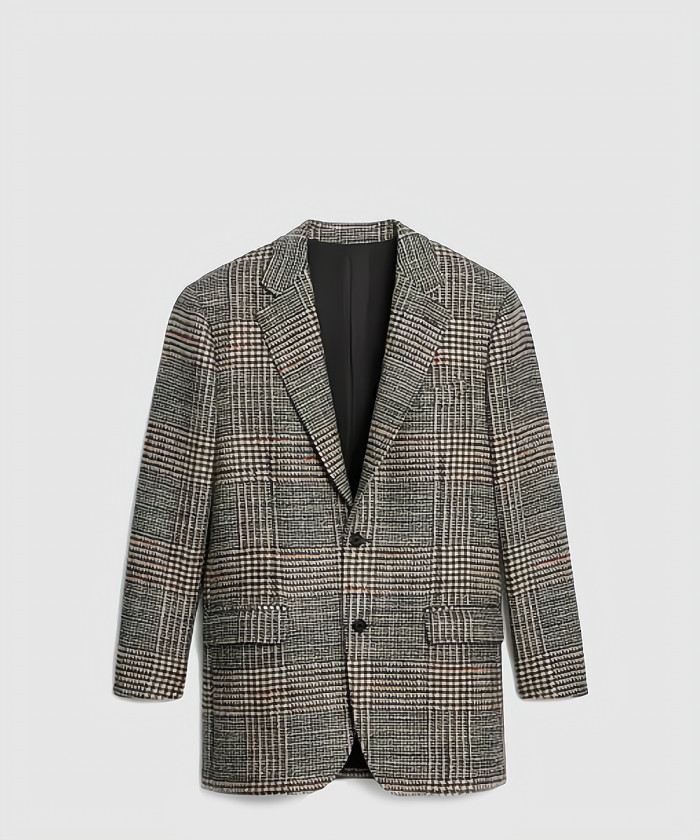 셀린느 톰보이 자켓 인 체크 울 2V71K4