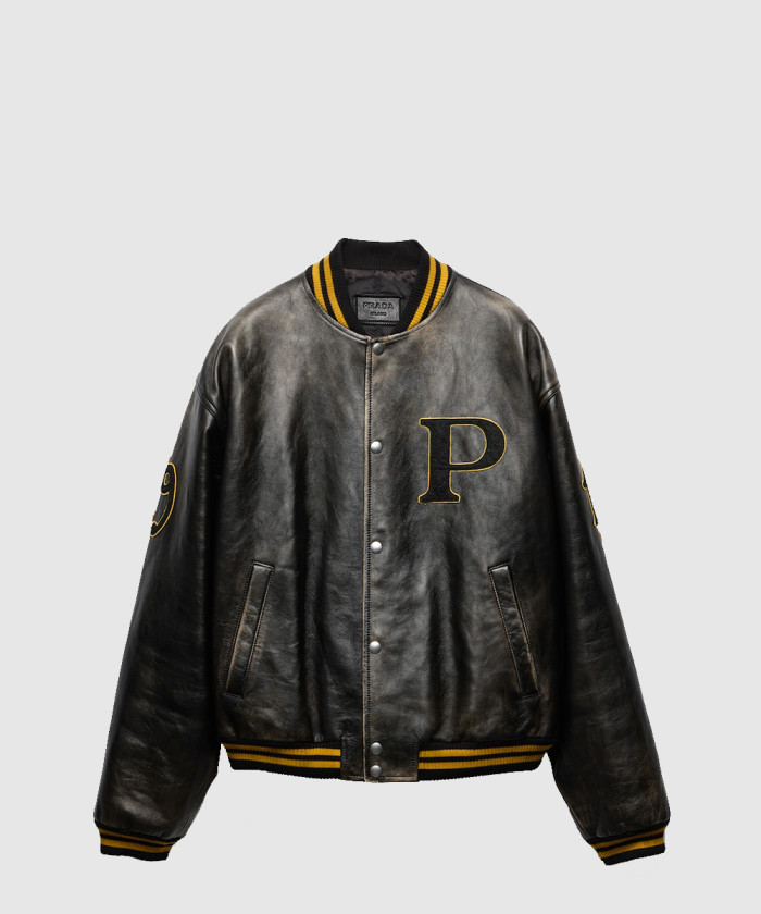 프라다 가죽 바머 재킷 UPW518