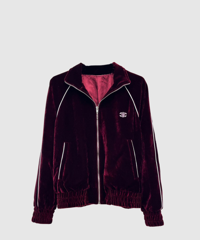 셀린느 벨벳 트리옹프 자수 트랙수트 재킷 RV0297