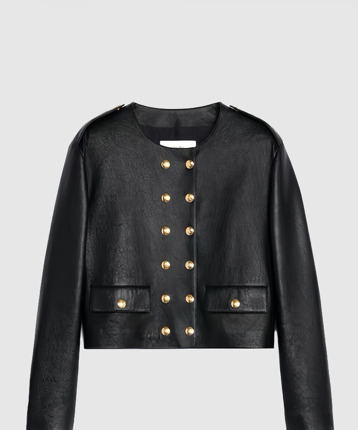 셀린느 차세르 램스킨 레더 롱 자켓 2F3073