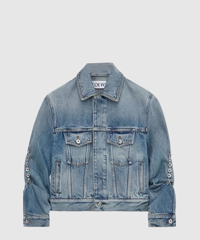 로에베 체인 슬리브 데님 자켓