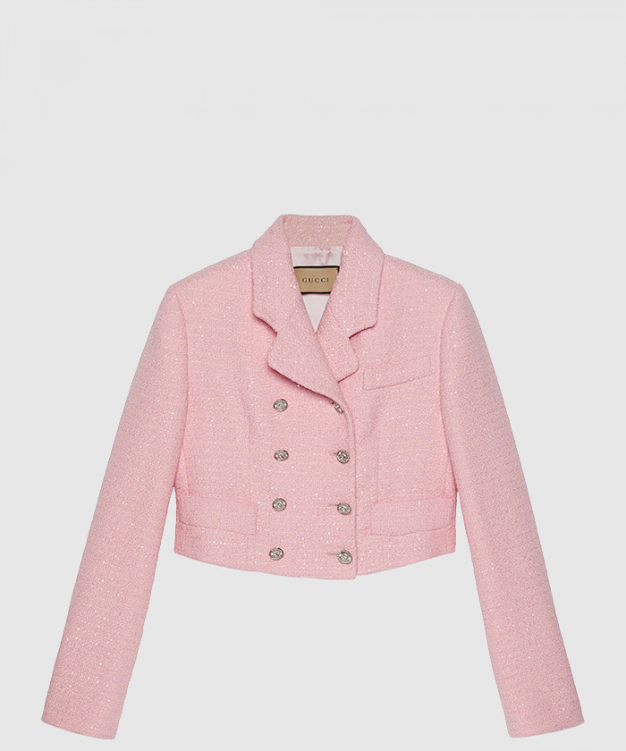 구찌 크롭 트위드 시퀸 재킷 771480