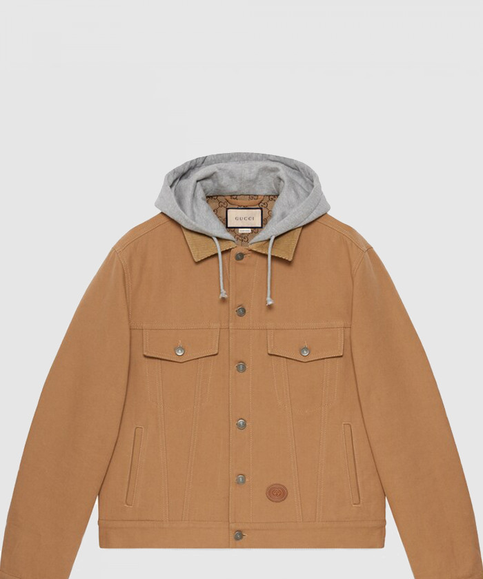 구찌 콘트라스트 후드 데님 재킷 713883