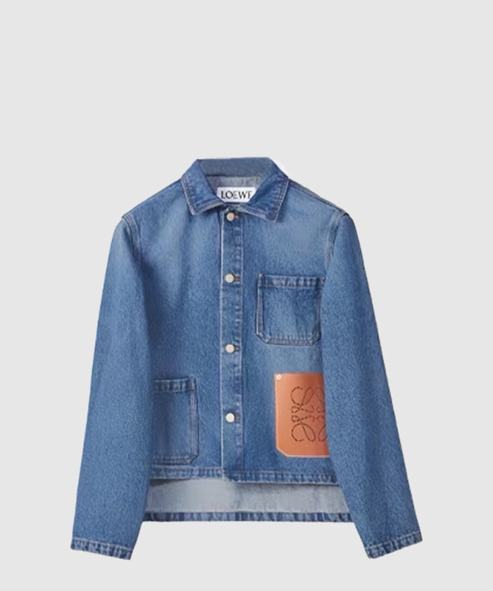 로에베 아나그램 레더포켓 데님 자켓