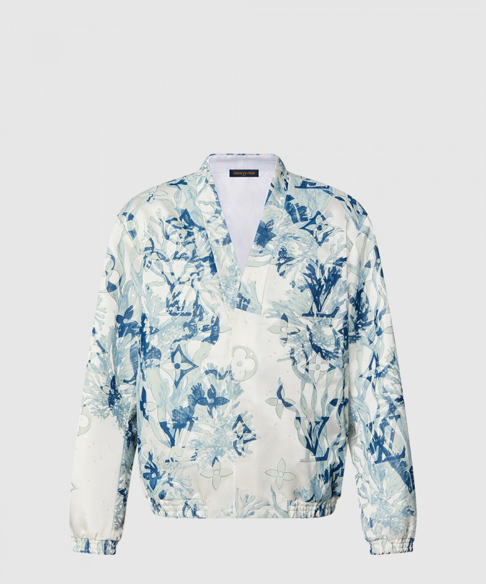 루이비통 실크 블렌드 엠브로이더드 블루종 1ABJE4