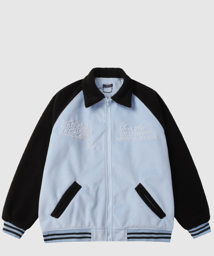 루이비통 시어링 울 바시티 블루종 1AFAJ4