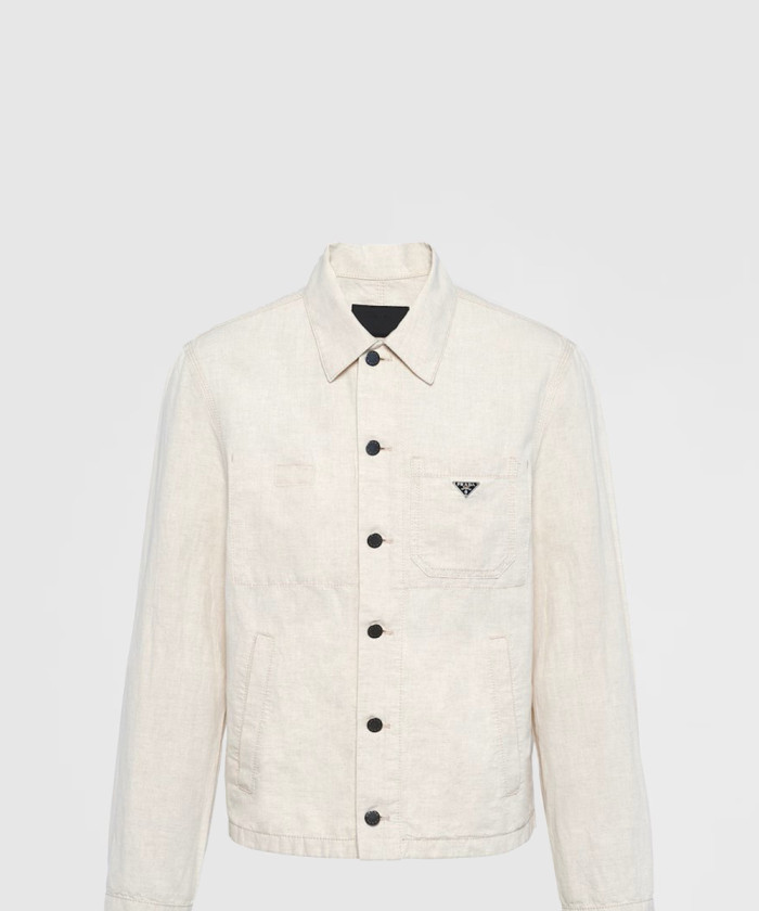 프라다 샴브레이 블루종 재킷 GEB254