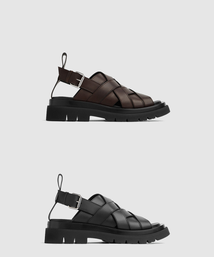 보테가베네타 러그 스트랩 샌들 755129