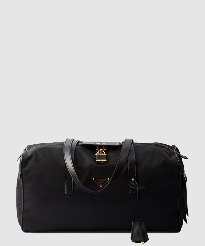 프라다 자물쇠가 있는 라지 리나일론 탑 핸들백 1BB135