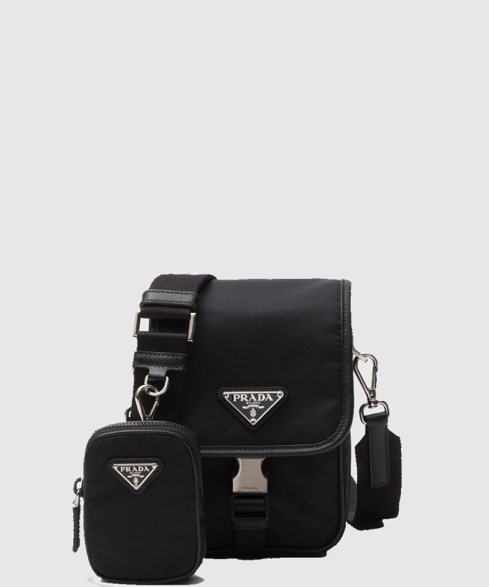 프라다 리나일론 및 사피아노 가죽 숄더백 2VD043