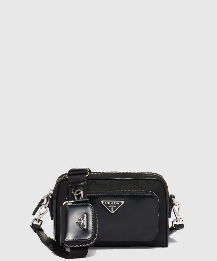 프라다 리나일론 및 브러쉬드 가죽 숄더백 2VH172