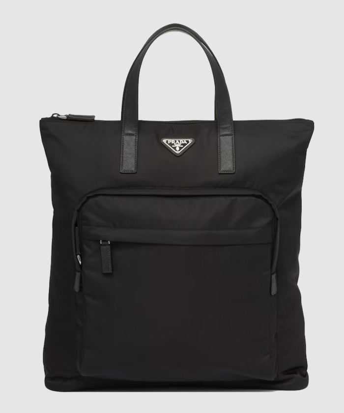 프라다 리나일론 및 사피아노 가죽 토트백 2VG098