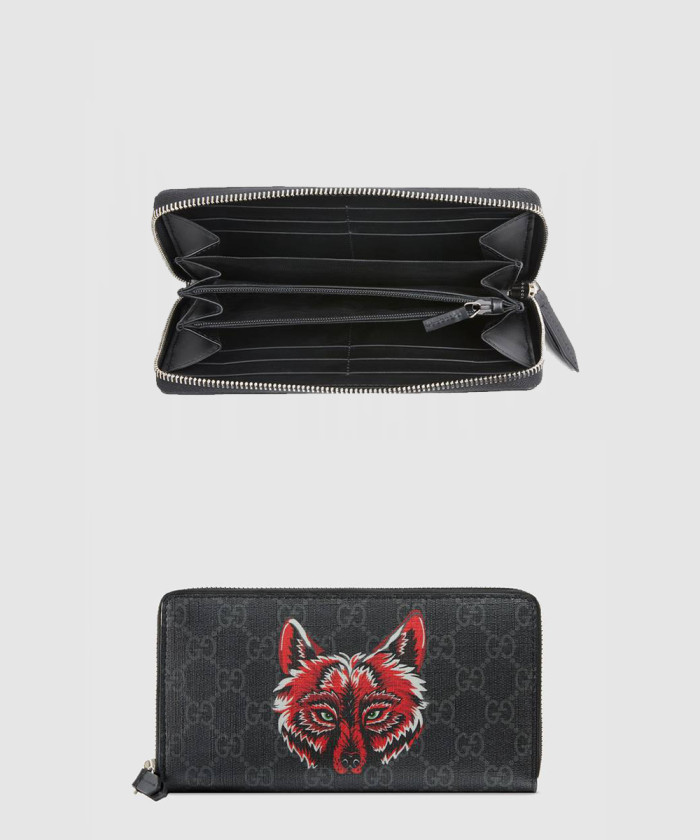 구찌 울프헤드 지퍼 장지갑 451273