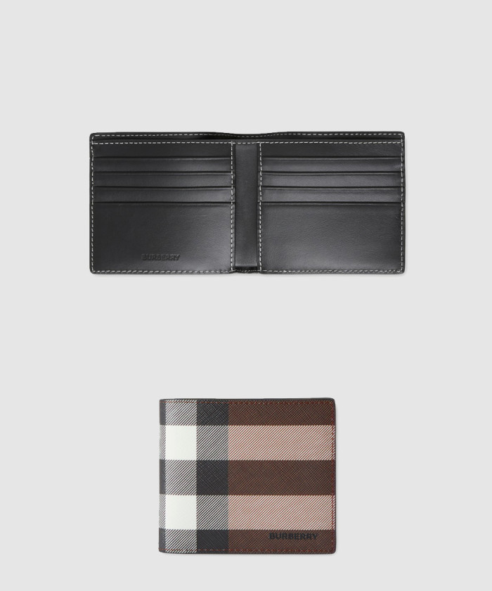 버버리 체크 레더 바이폴드 지갑 80527901