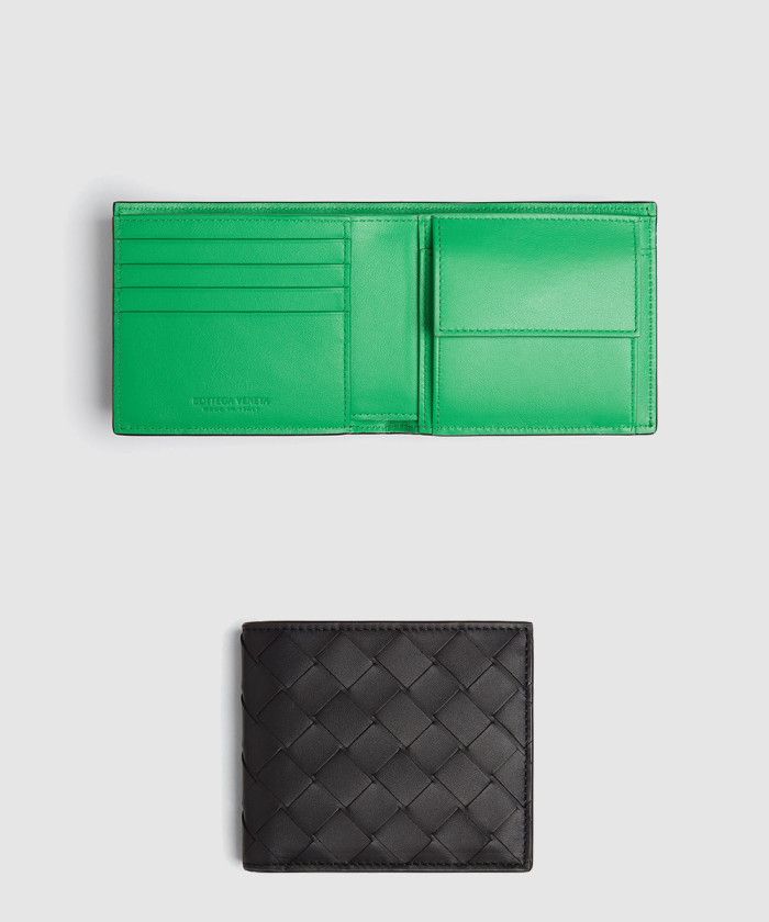보테가베네타 동전 지갑을 갖춘 인트레치아토 폴더형 지갑 605722