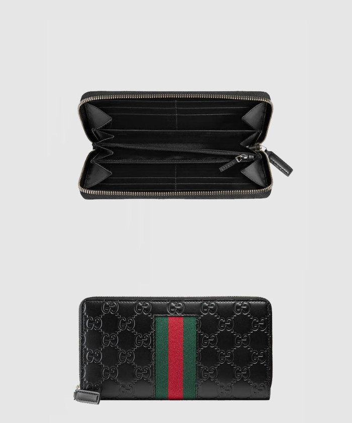 구찌 GG 수프림 웹 지퍼월렛 408831